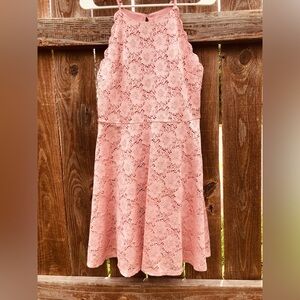 No Boundaries Rose Spaghetti Strap Lace Mini Fit & Flare Dress Juniors Sz 7-9
